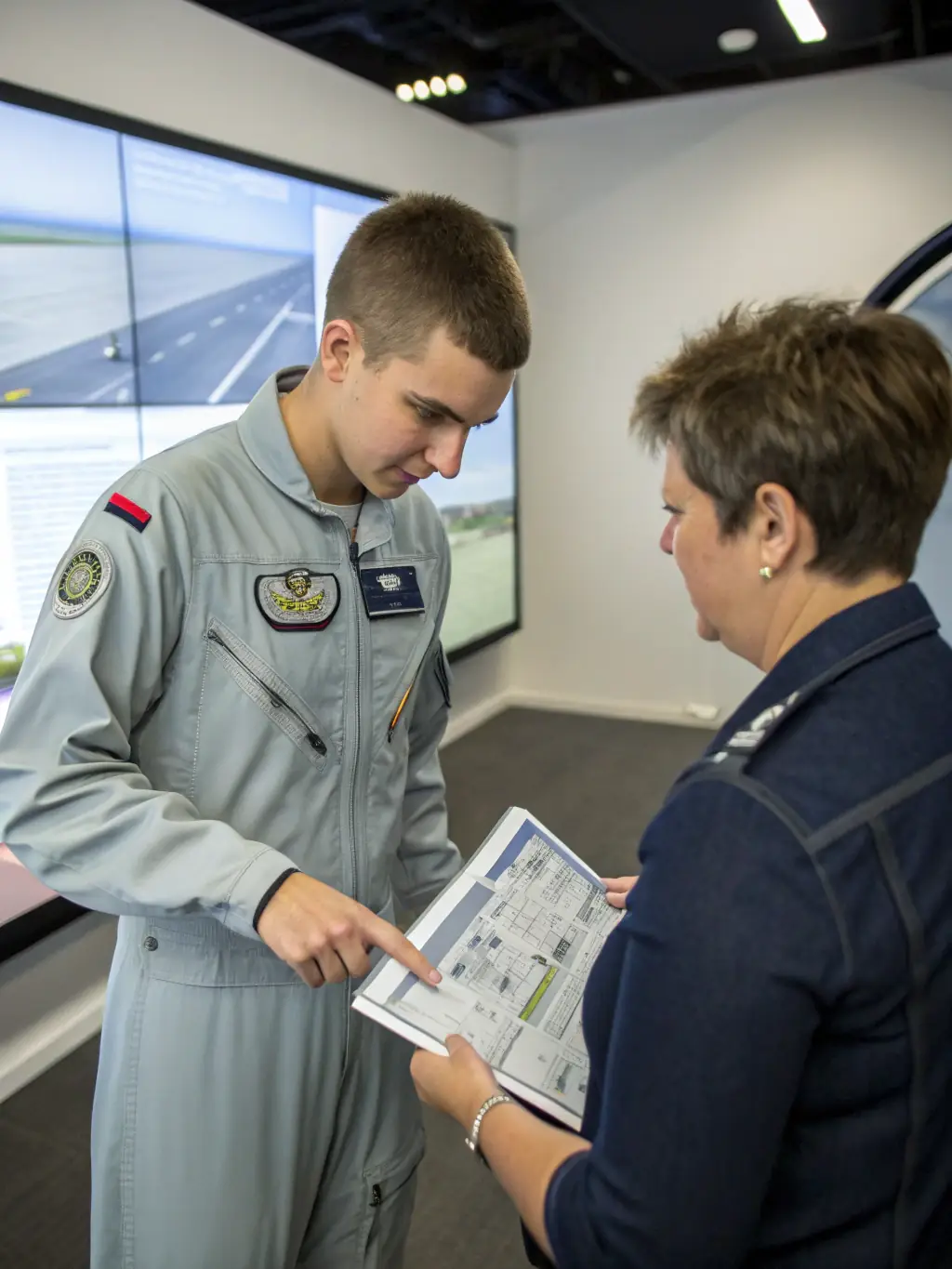 A pilot receiving personalized feedback from an instructor after a supervised flight, with a focus on improving technique and safety.